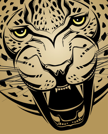 Angry leopard  Creative illustration のイラスト素材