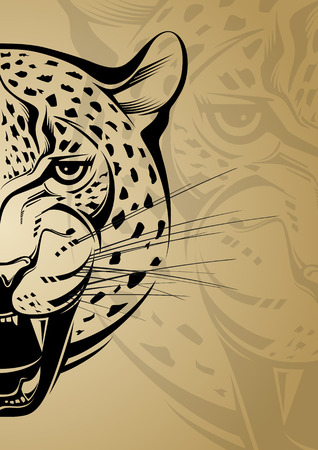 Angry leopard  Creative illustration のイラスト素材