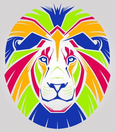 Creative color illustration of lion のイラスト素材