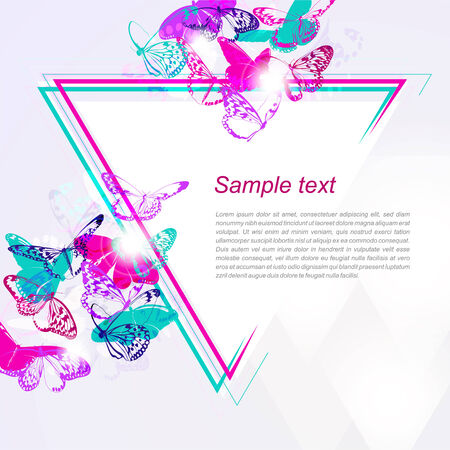 Creative background with butterflies  Place for your text のイラスト素材