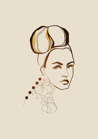 Portrait of beautiful girl のイラスト素材