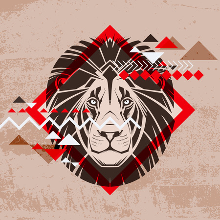 Fashion vector illustration of a lion s head のイラスト素材