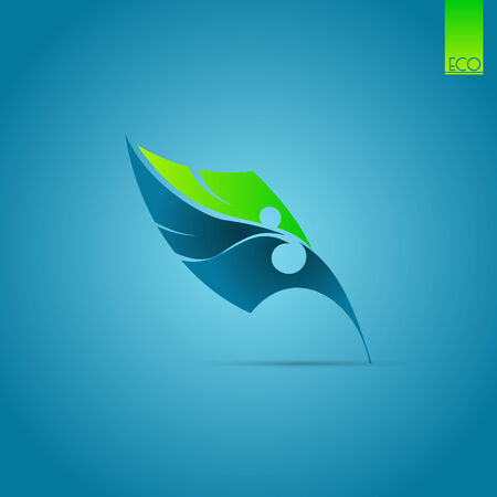 Beautiful green leaves illustrationのイラスト素材