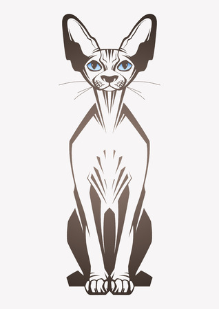 Sphinx cat. Vector illustrationのイラスト素材