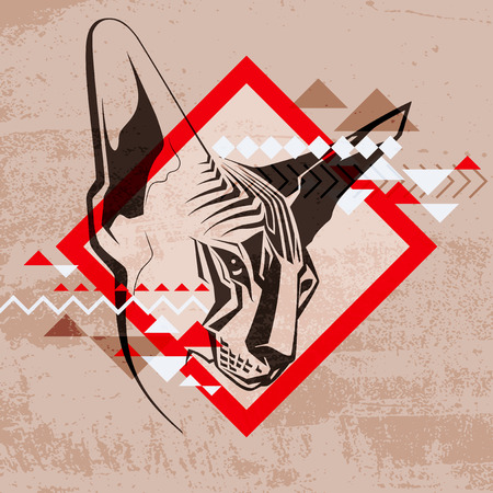 Fashion vector illustration of a catのイラスト素材