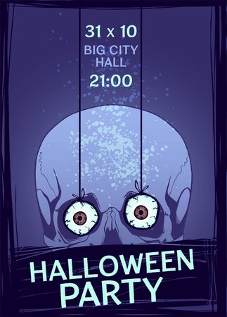 Halloween Party design template. Vector illustration.のイラスト素材