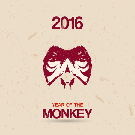 Vector illustration of monkey eyes. New Year templateのイラスト素材