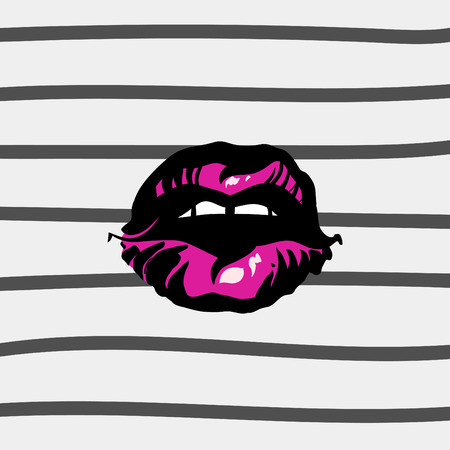 Sexy lips of woman. Sweet kissのイラスト素材