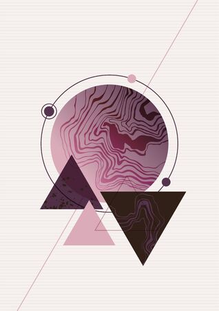 Trendy geometric flat pattern.のイラスト素材