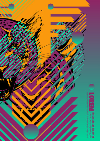 Abstract cover design poster with leopardのイラスト素材