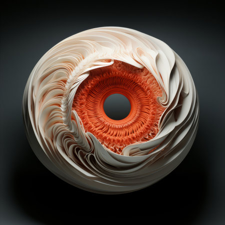 Abstract 3d rendering of human eyes. Computer generated image. Dark background.の素材