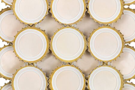 Pattern made from beer bottle caps. Stock Photo.の写真素材