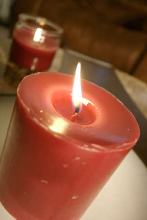 Candles on an angleの写真素材