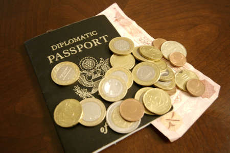 Money on Passportの写真素材