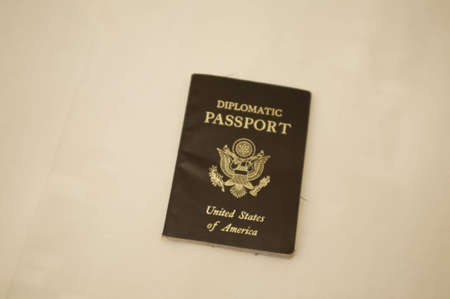 Diplomatic passport on white backgroundの写真素材