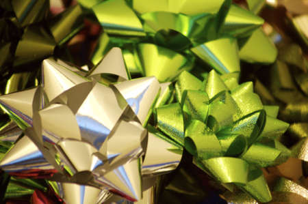 Horizontal Christmas gift bowsの写真素材