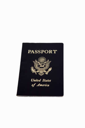 United States of America tourist passport isolated on white background.
