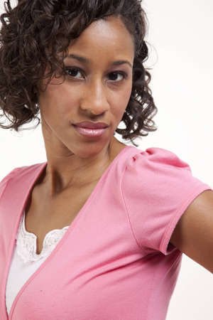 Closeup portrait of a woman の写真素材