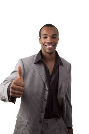 African American businessman giving a thumbs up signの写真素材
