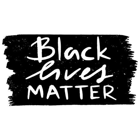 Black Lives Matter. Hand drawn quote. Protest Banner about Human Right of Black People in U.S. America. Vector Illustration. Icon Poster for printed matter and Symbol.のイラスト素材