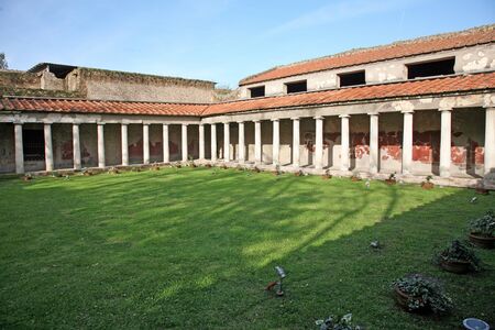 The courtyard of a Roman villaの写真素材