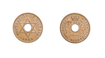 Old coin of the Federation of Nigeria dated 1959