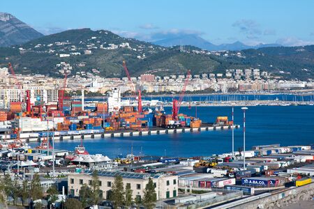 Salerno, Italy 28 October 2016: Salerno harbor plays a fundamental role in the development of commercial exchanges ain the whole central and southern Italyのeditorial素材