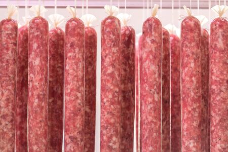 Italian sausages preparationの写真素材
