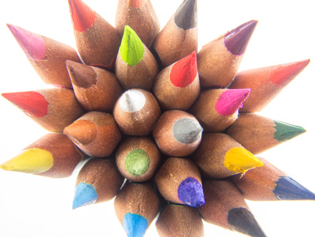 slim crayons tip up arrangementの写真素材