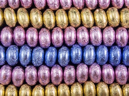 multicolor choco eggs rows