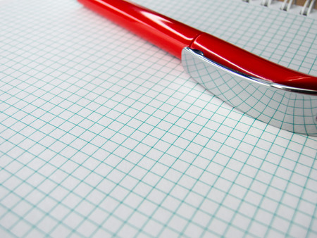 red pen on a math paperの写真素材
