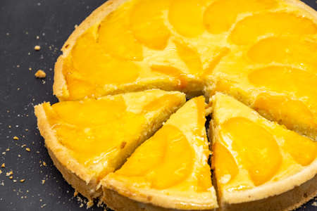 delicious peach tartの写真素材