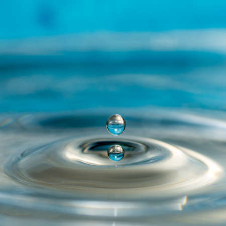 close up conceptual photo of water drops splashingの写真素材