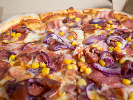 close up pizzaの写真素材