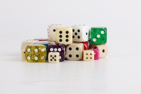colorful dices in the studio