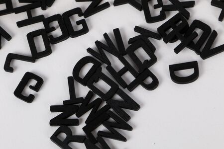 black wooden letters in the studioの写真素材