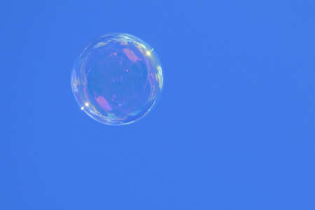 flying bubble in the garden