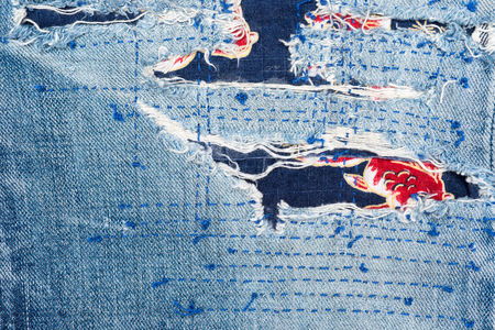 stitched old denim texture