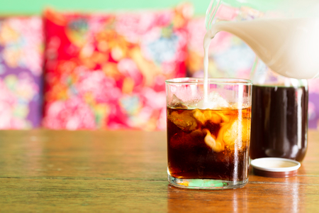 cold brew coffee with milkの写真素材