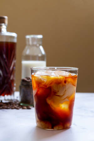 homemade cold brew coffee with milk