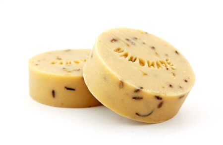 Hand-made lavender soapの写真素材