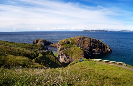 Irish coast in summer at the Giant Causeway