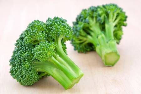 Fresh broccoli on deskの写真素材