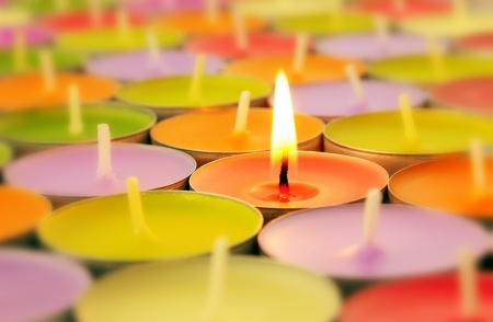 Colorful candlesの写真素材