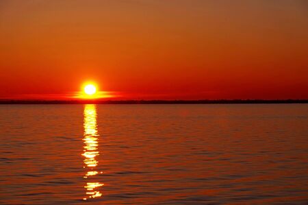 Runrise at Lake Balaton, Hungaryの写真素材