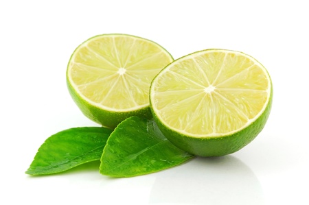 Fresh Lime isolated on white backgroundの写真素材