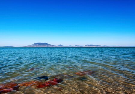 View to Lake Balaton,Hungaryの写真素材