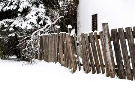 Village scene in winter timeの写真素材