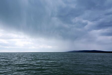 Storm over Lake Balaton,Hungaryの写真素材