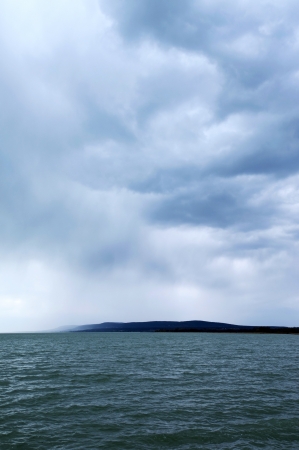 Storm over Lake Balaton,Hungaryの写真素材